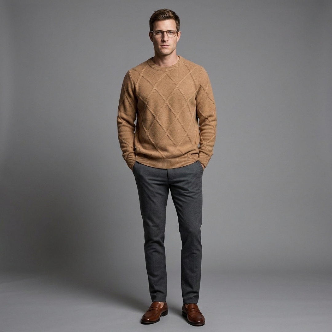 Cable-Knit Cashmere Crewneck Sweater