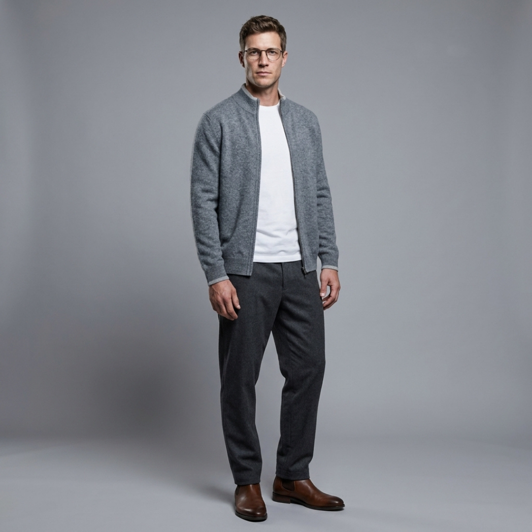 Premium Cashmere Zip Jacket